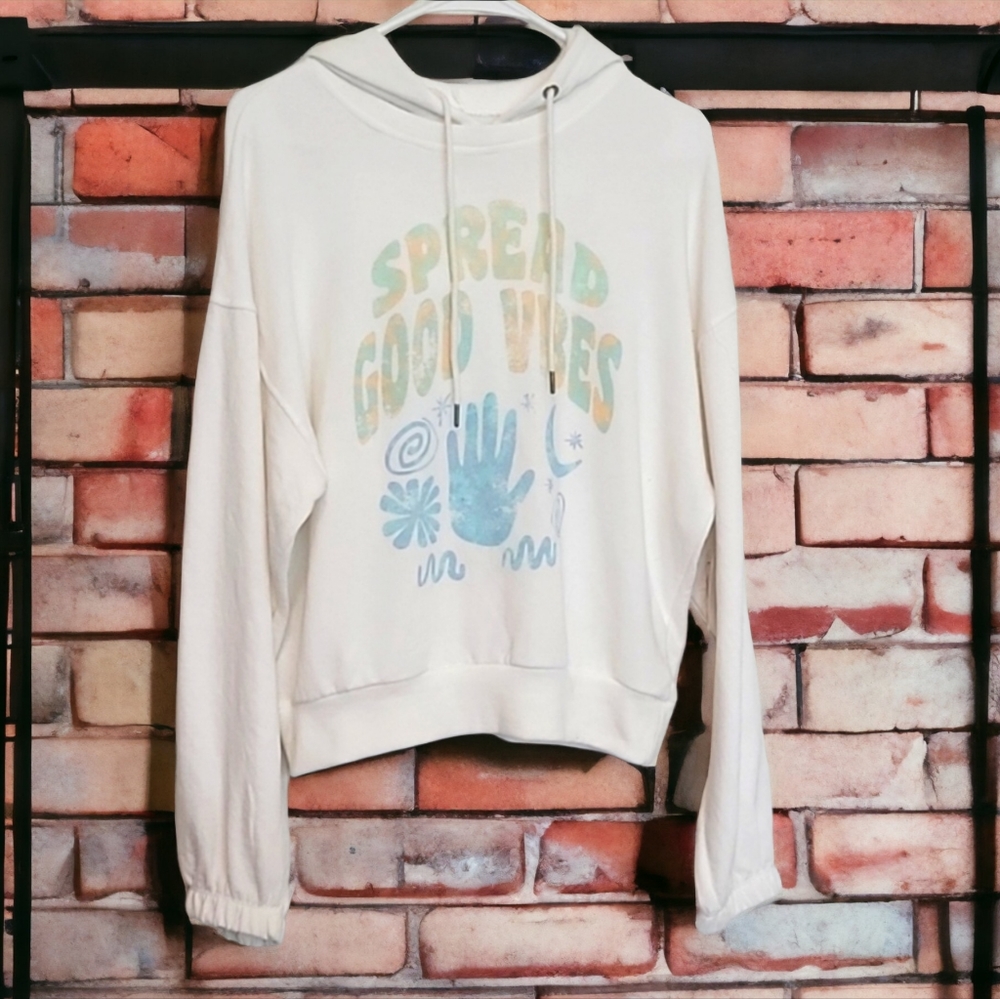 Flirtitude Active Good Vibes Hooded Sweatshirt NWT